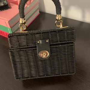 ZARA raffia bag with chain